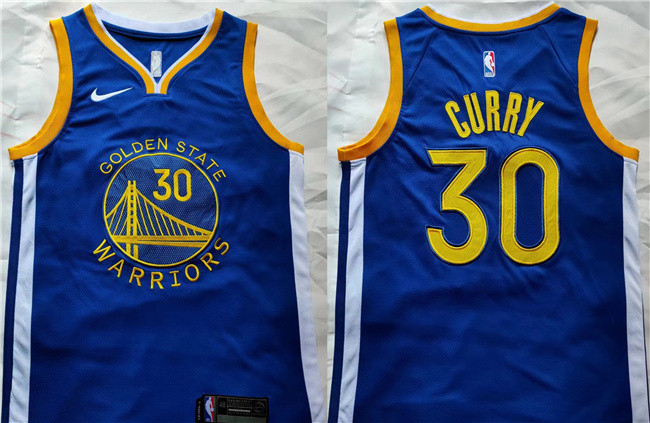 Men's Golden State Warriors #30 Stephen Curry Blue Stitched Basketball Jersey